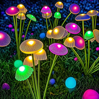 Solar Garden Lights Dual Mode LED Solar Mushroom Lights Waterproof Decor Yard Patio Pathway Jellyfish for Garden Ambiance